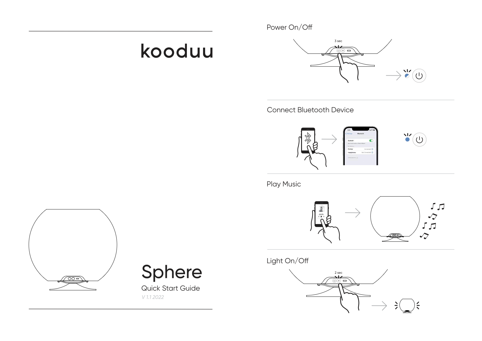 Sphere Designerleuchte, Musikbox und Weinkühler von kooduu